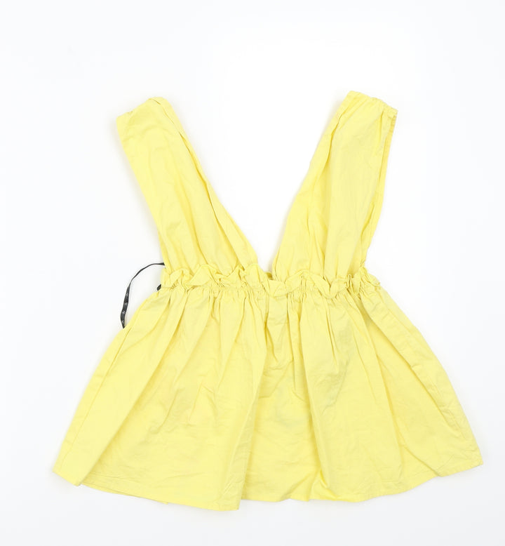 Missguided Womens Yellow Basic Blouse Size 6