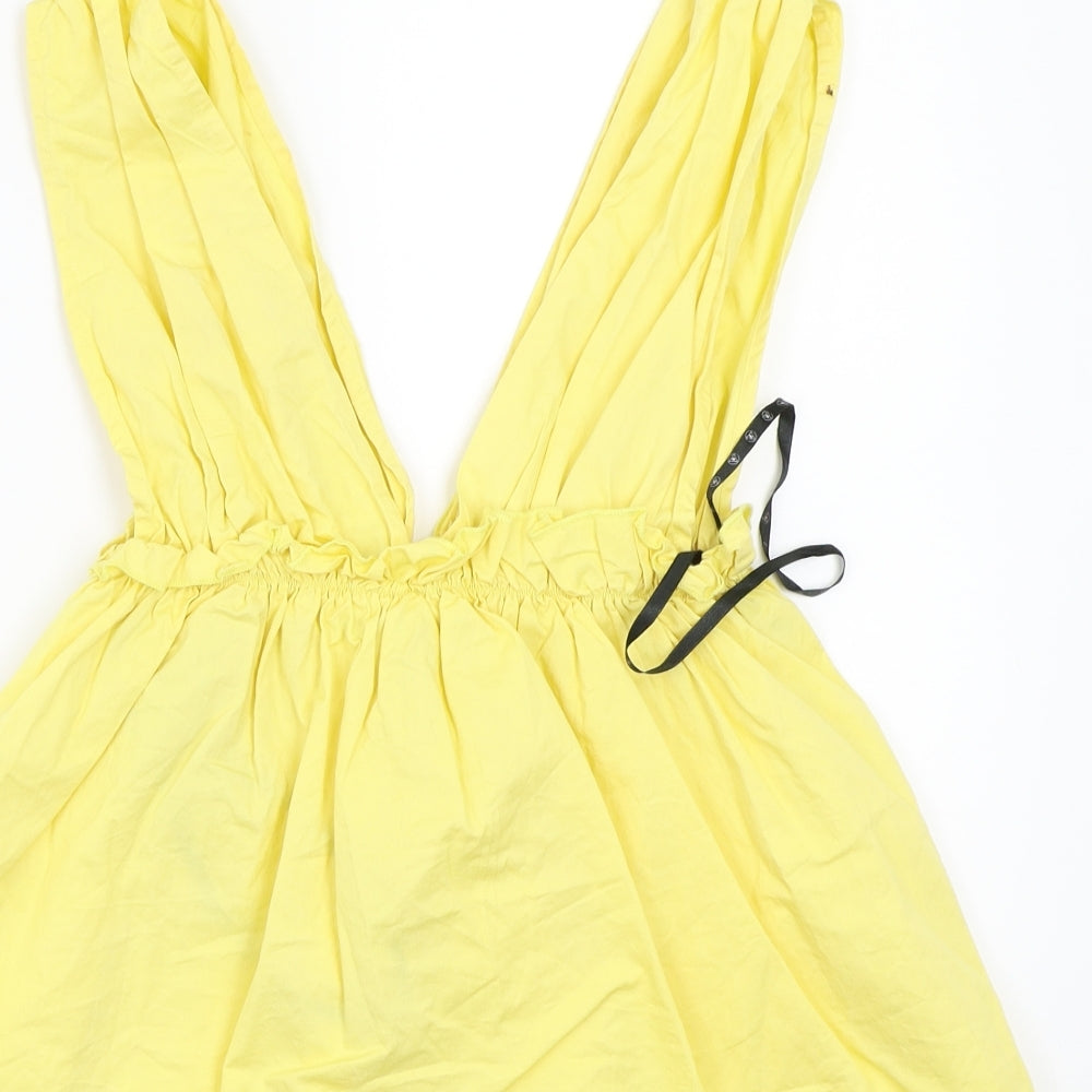 Missguided Womens Yellow   Basic Blouse Size 6