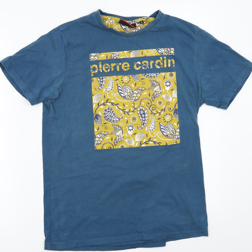 Piere cardin Boys Blue  Rayon Basic T-Shirt Size M
