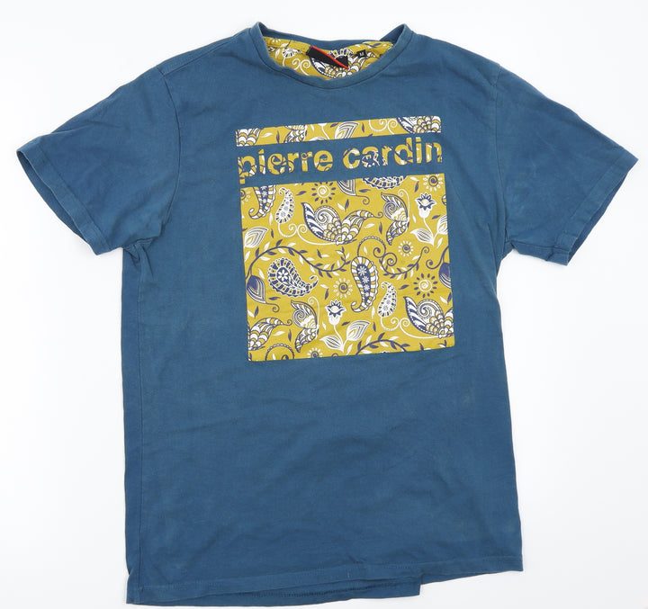 Piere cardin Boys Blue Rayon Basic T-Shirt Size M