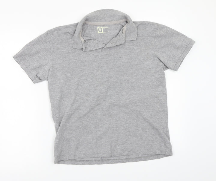 Piquepolo Boys Grey Rayon Basic Polo Size M