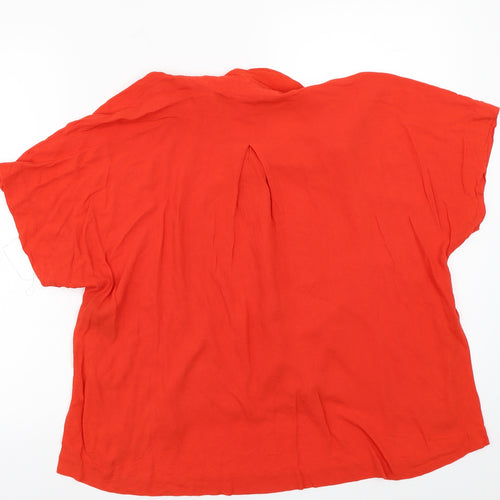 H&M Womens Red   Basic Button-Up Size 12