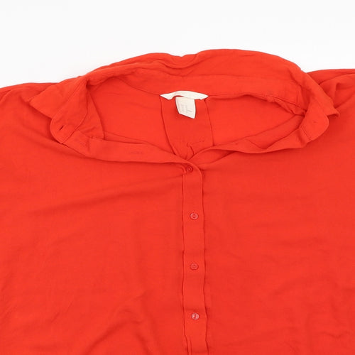 H&M Womens Red   Basic Button-Up Size 12