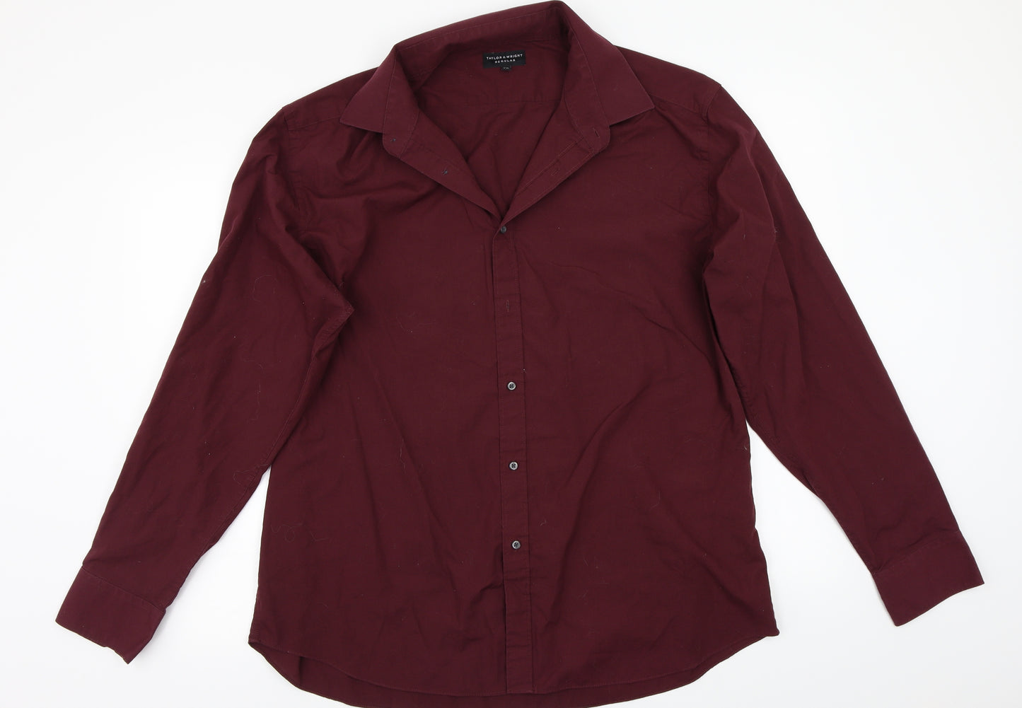 Taylor & Wright Mens Purple    Button-Up Size 17.5