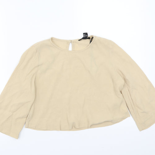FOREVER 21 Womens Beige   Basic Blouse Size S
