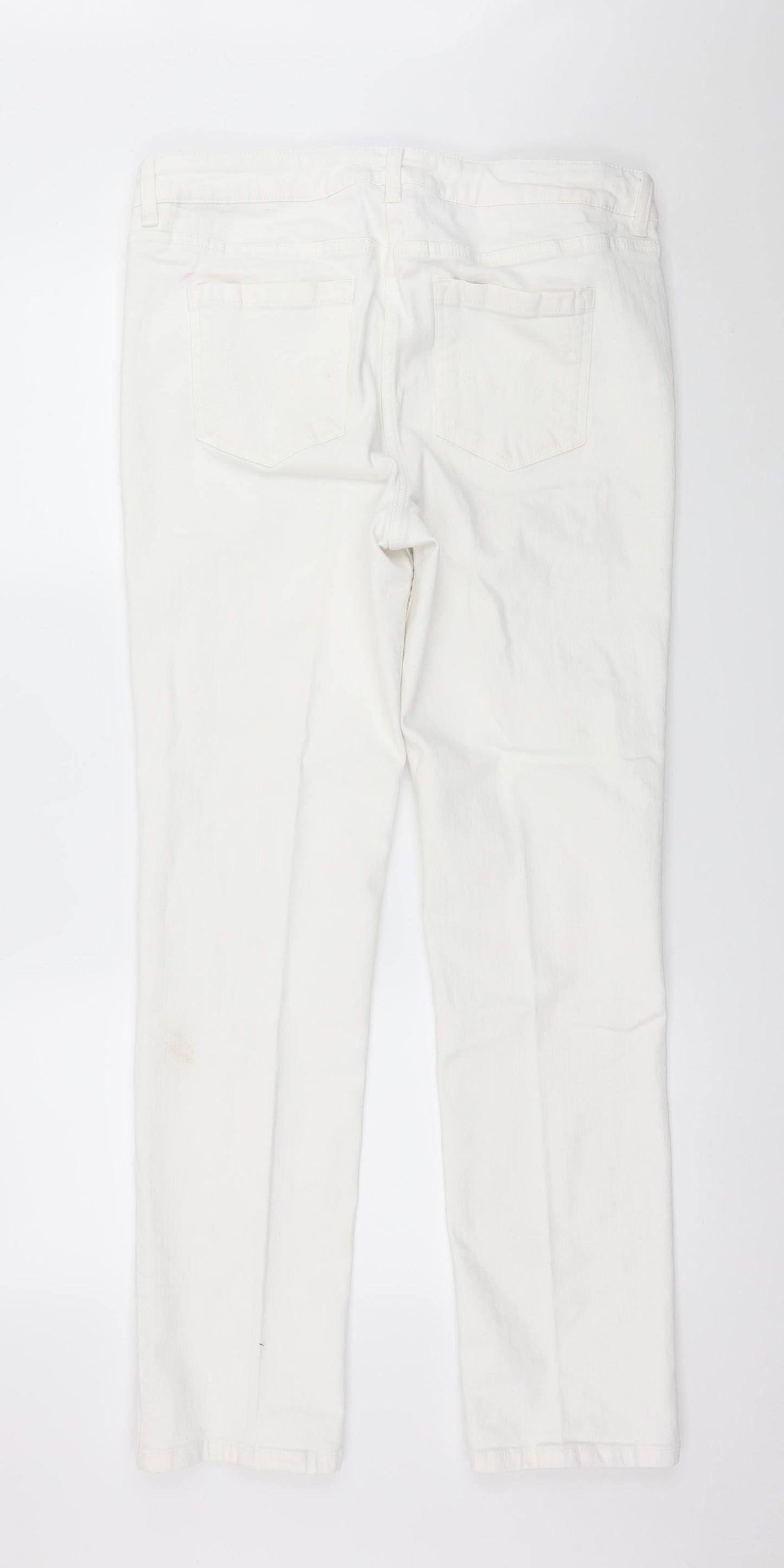 NEXT Womens White  Denim Straight Jeans Size 16 L32 in