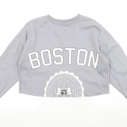 New Look Girls Grey  Jersey Pullover Sweatshirt Size 12-13 Years  - Boston