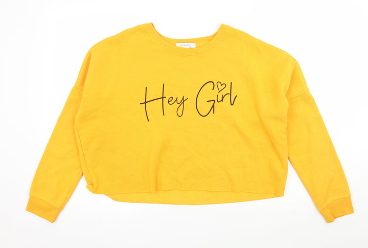 Primark Womens Yellow Jersey Pullover Sweatshirt Size 10