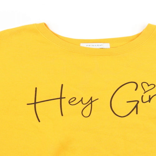 Primark Womens Yellow  Jersey Pullover Sweatshirt Size 10