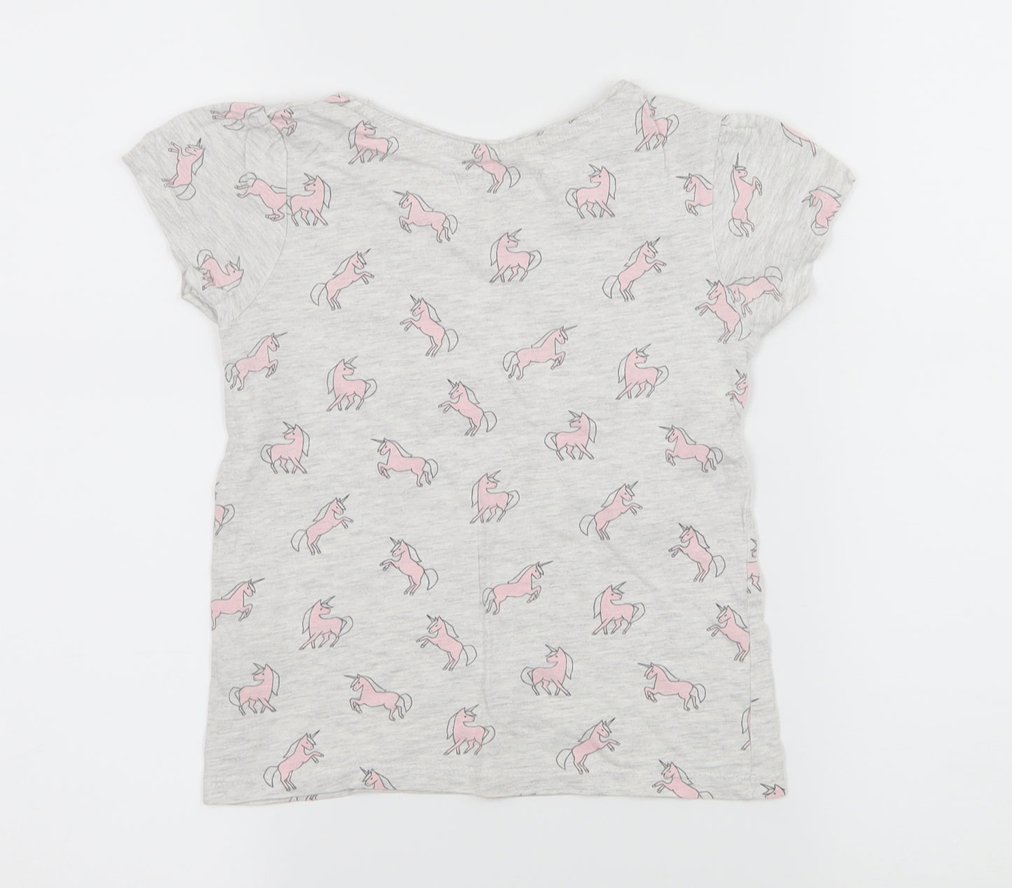 Primark Girls Grey  Jersey Basic T-Shirt Size 5-6 Years