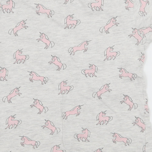 Primark Girls Grey  Jersey Basic T-Shirt Size 5-6 Years