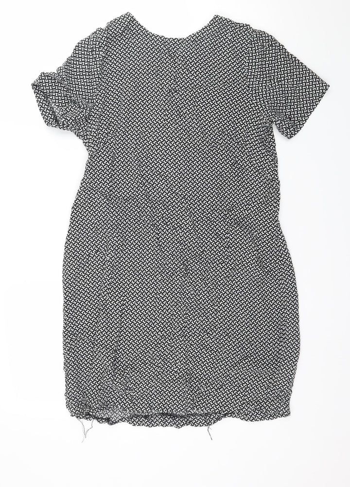 H&M Womens Black Geometric A-Line Size 8