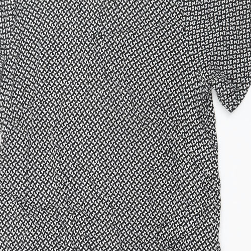 H&M Womens Black Geometric  A-Line  Size 8