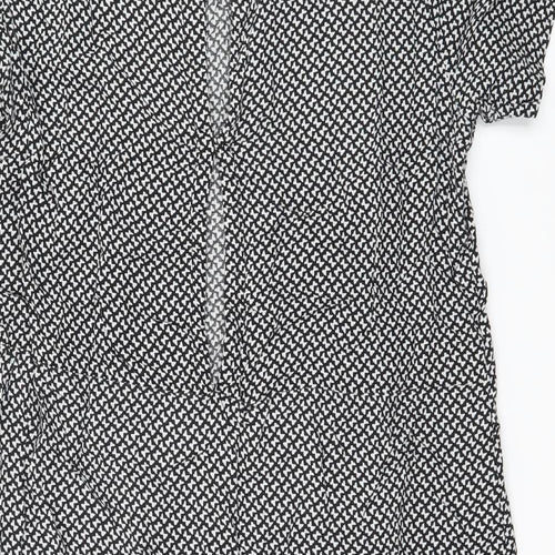 H&M Womens Black Geometric  A-Line  Size 8