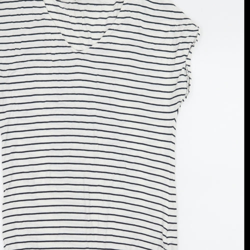 NEXT Womens White Striped Jersey T-Shirt Dress  Size 10