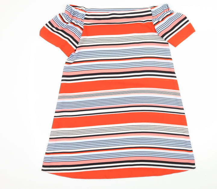 New Look Womens Red Striped A-Line Size 10