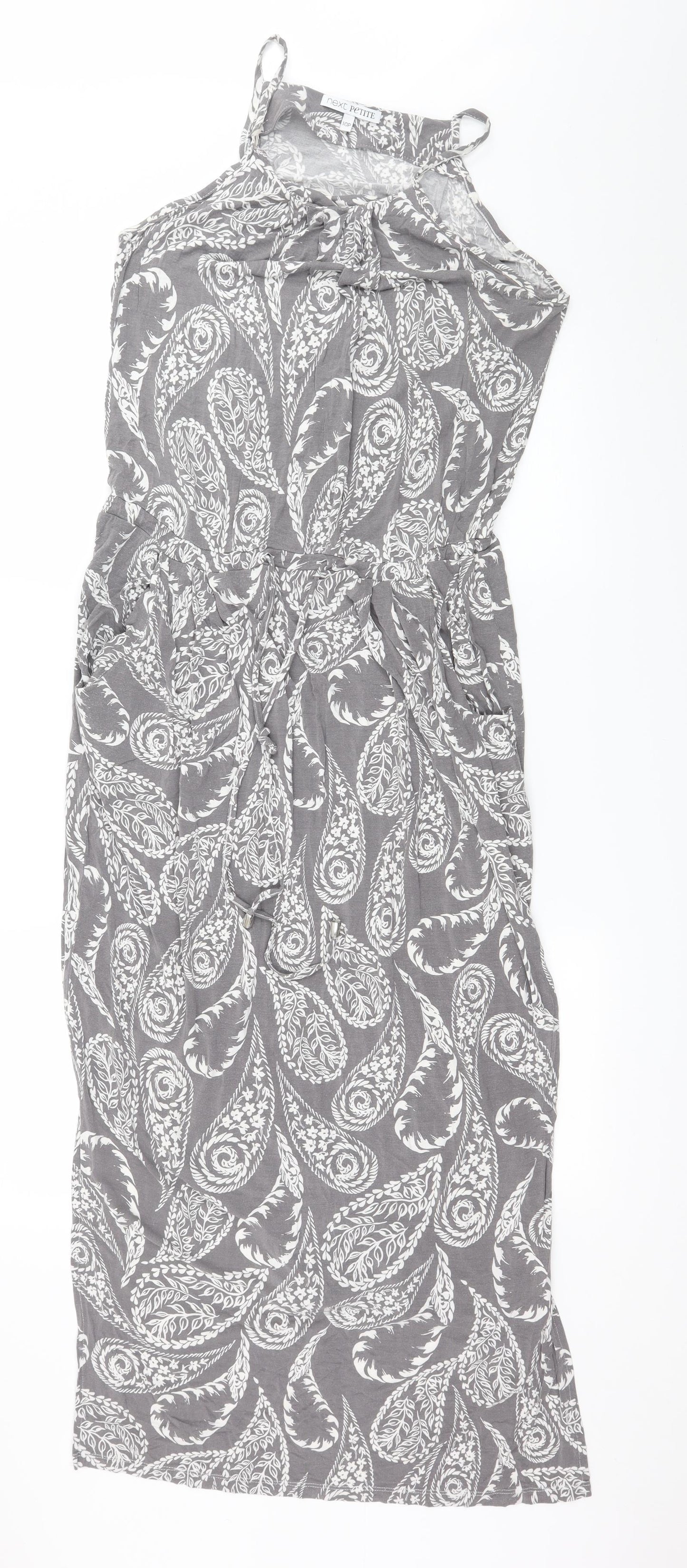 NEXT Womens Grey Paisley Jersey Maxi  Size 10