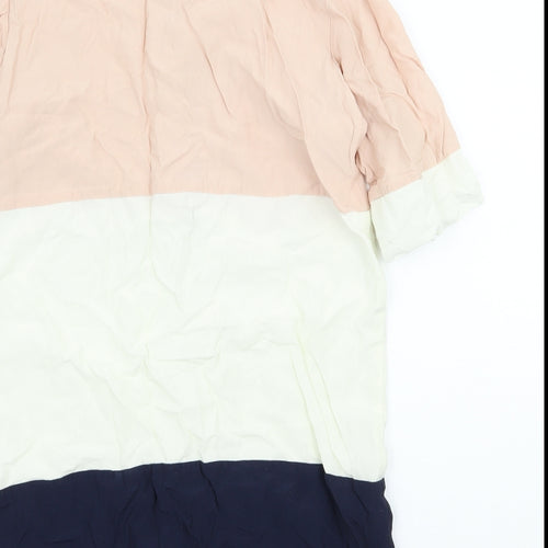 Topshop Womens Multicoloured Striped  Basic Button-Up Size 10