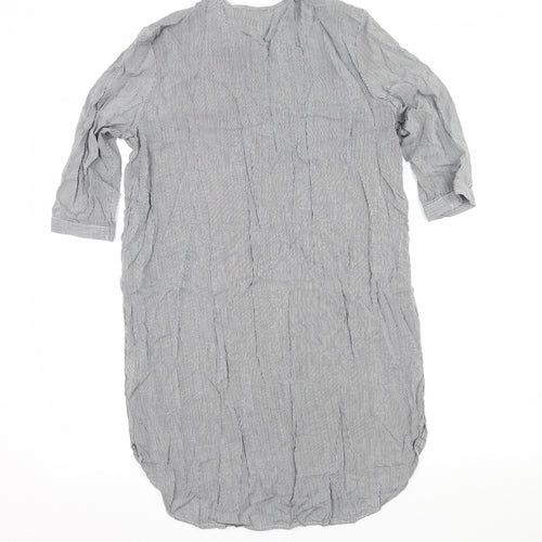 H&M Womens Black Striped  Shirt Dress  Size 8