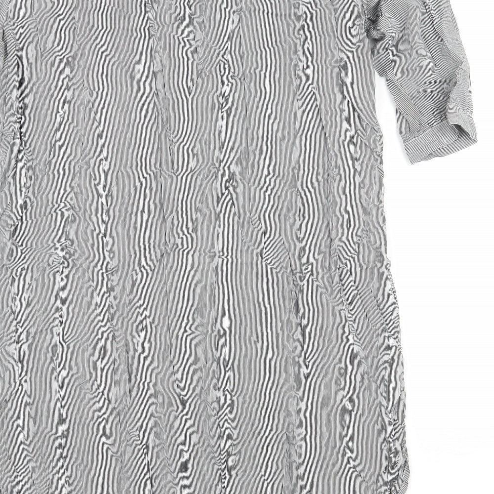 H&M Womens Black Striped  Shirt Dress  Size 8