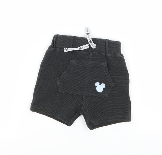 Front view of George Baby Grey Jersey Cropped Trousers, size 3-6, Months