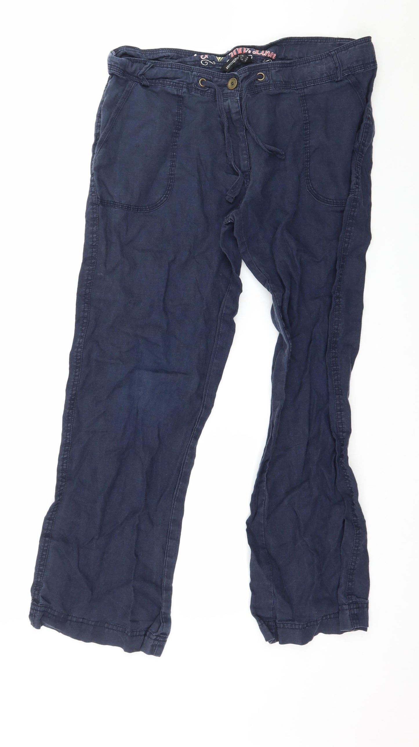 Atmosphere Womens Blue   Trousers  Size 14 L28 in