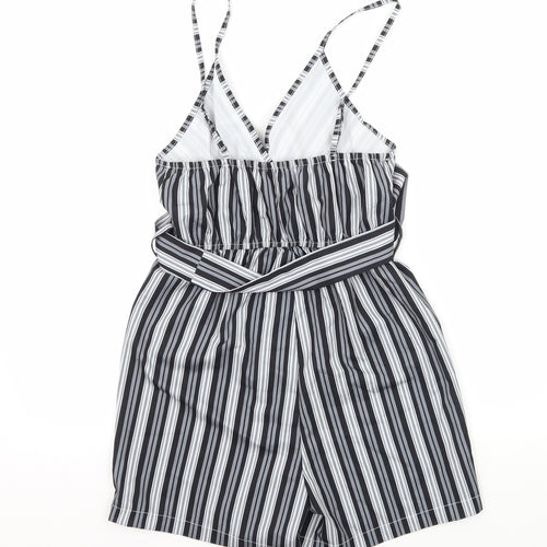SheIn Womens Grey Striped  Playsuit One-Piece Size XS L4 in