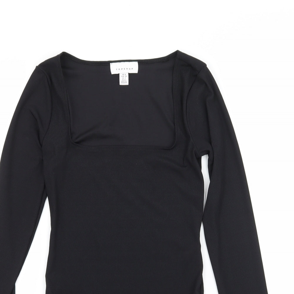 Topshop Womens Black   Bodysuit One-Piece Size 8
