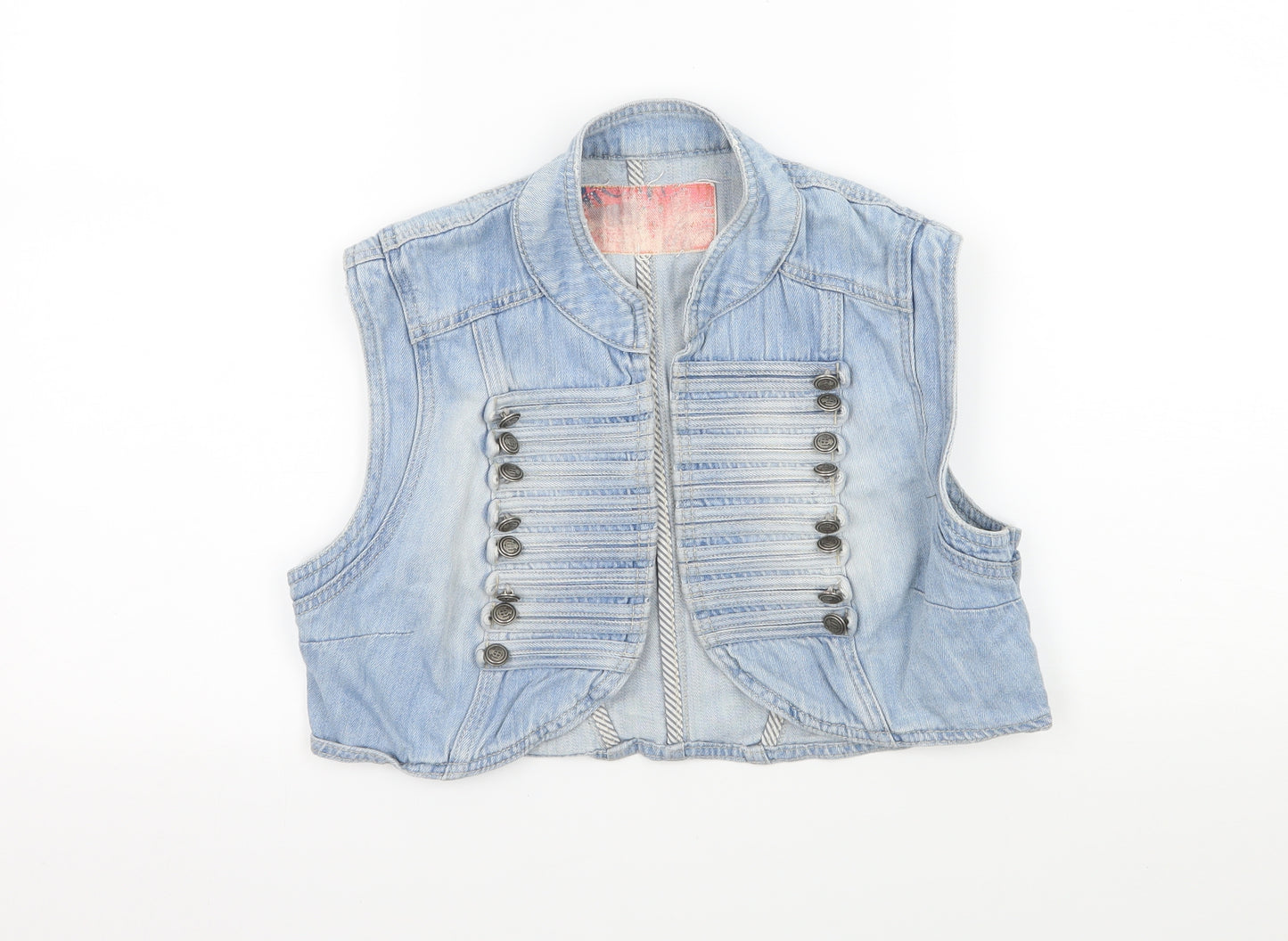YES YES Womens Blue  Denim Jacket Waistcoat Size 14