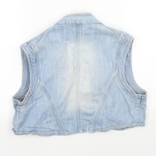 YES YES Womens Blue  Denim Jacket Waistcoat Size 14