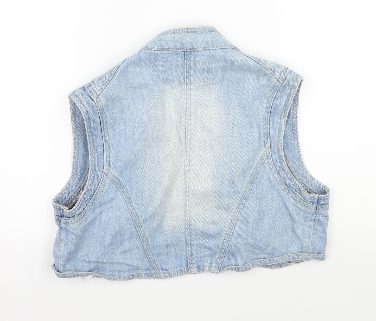 YES YES Womens Blue  Denim Jacket Waistcoat Size 14
