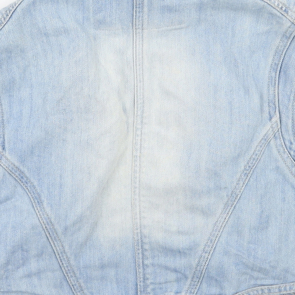 YES YES Womens Blue  Denim Jacket Waistcoat Size 14