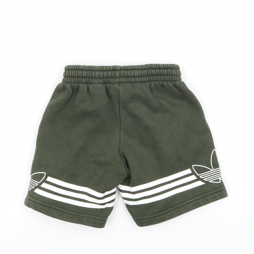 adidas Boys Green  Jersey Sweat Shorts Size 2-3 Years