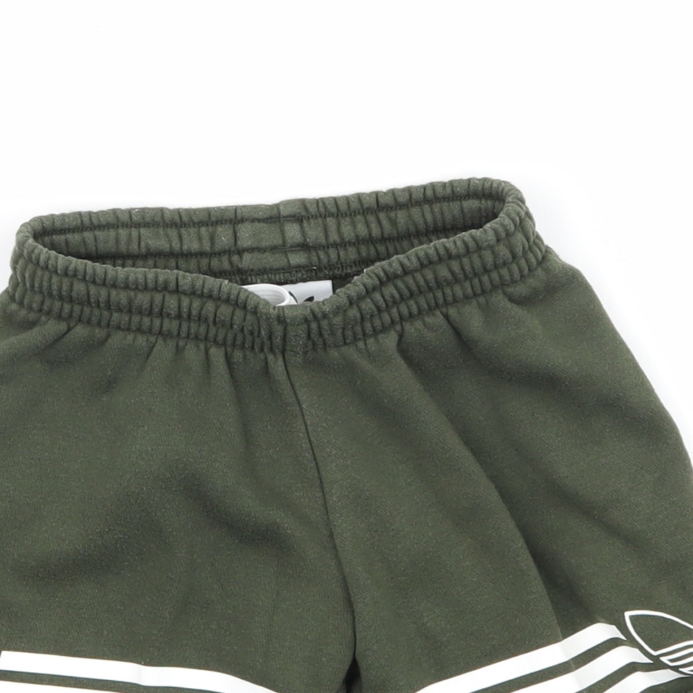 adidas Boys Green  Jersey Sweat Shorts Size 2-3 Years