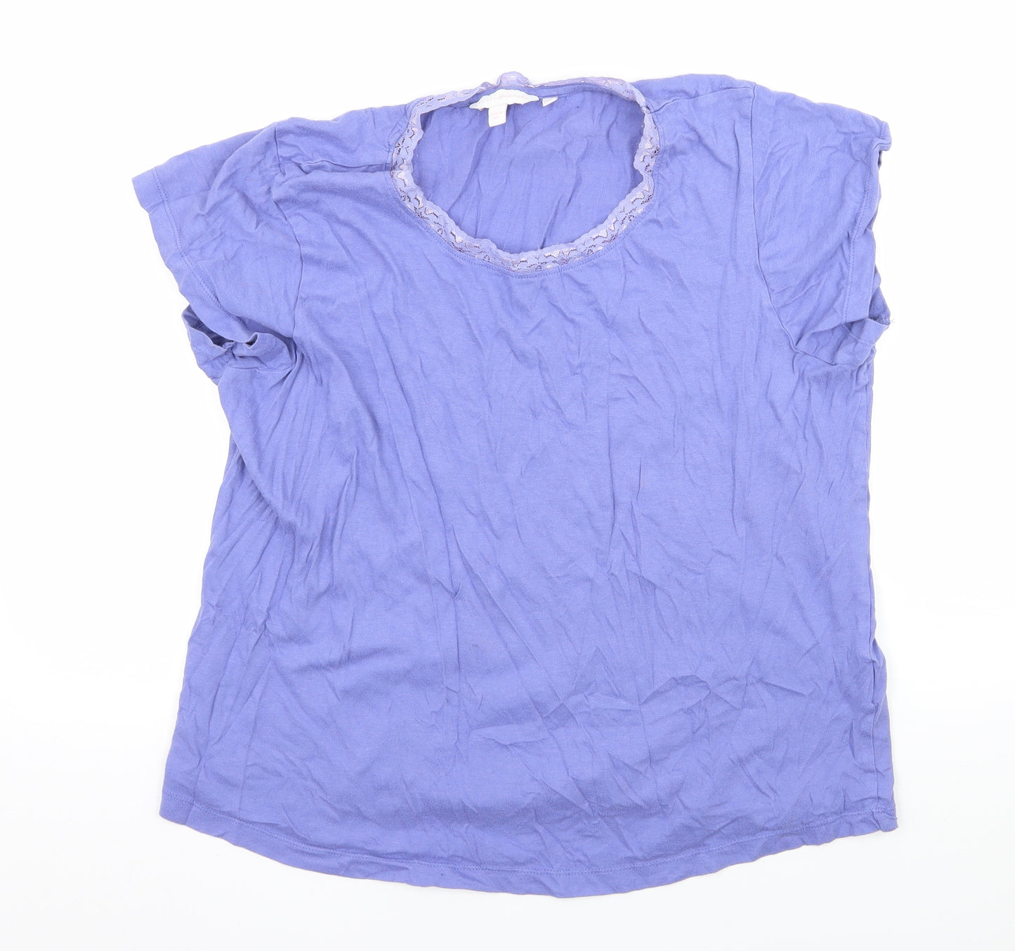 Pretty Secrets Womens Purple Solid Jersey Top Pyjama Top Size 12