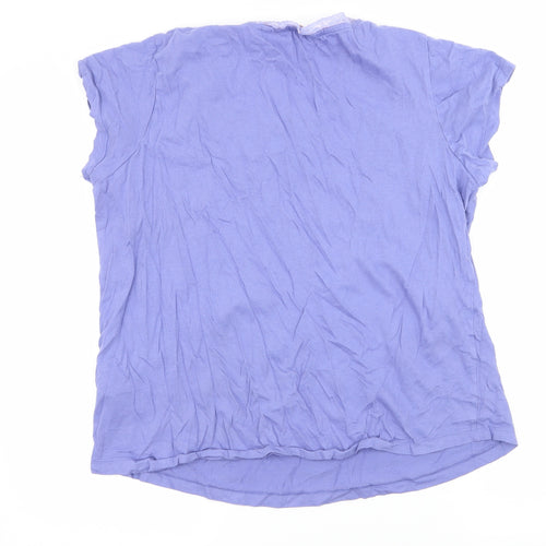 Pretty Secrets Womens Purple Solid Jersey Top Pyjama Top Size 12