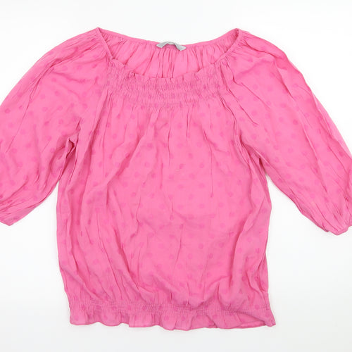 FF Womens Pink Polka Dot  Basic Blouse Size 14