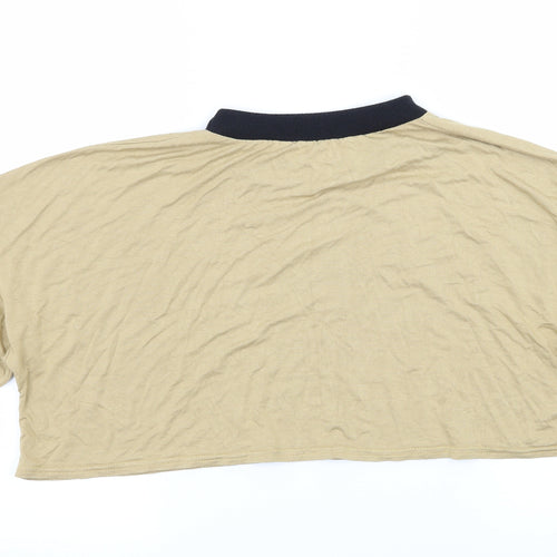 Lasula Womens Beige  Jersey Basic T-Shirt Size 8  - Calabasas