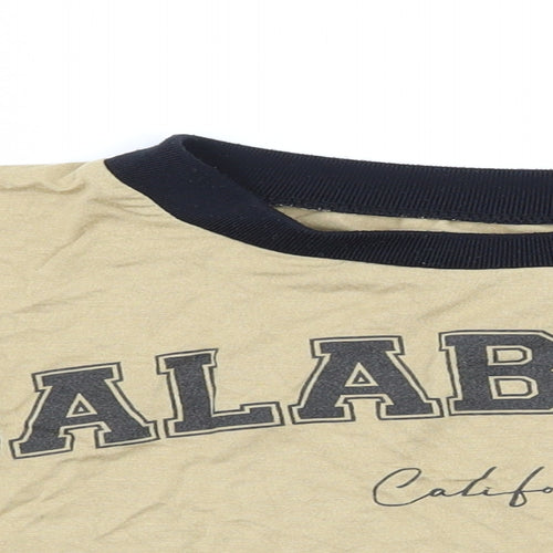 Lasula Womens Beige  Jersey Basic T-Shirt Size 8  - Calabasas