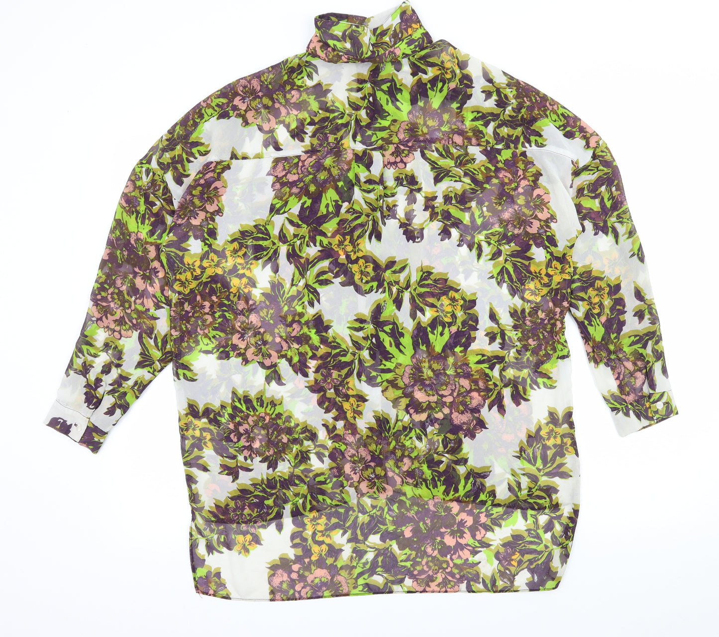 Topshop Womens White Floral  Basic Blouse Size 6