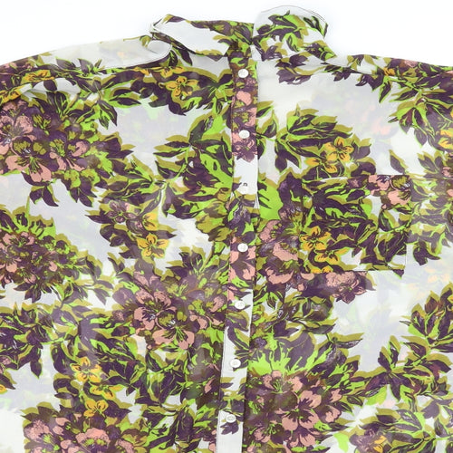 Topshop Womens White Floral  Basic Blouse Size 6