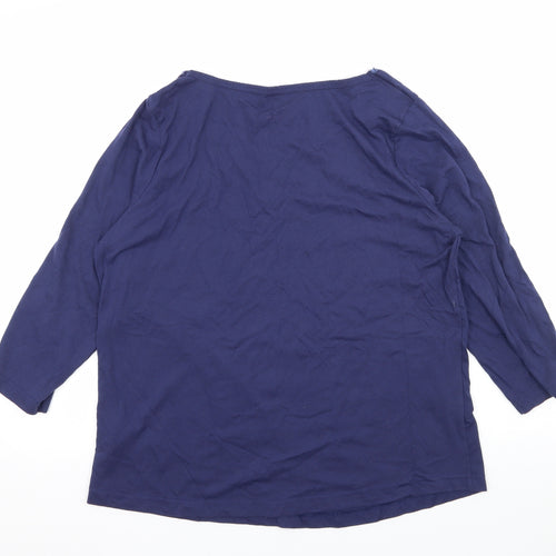 Pretty Secrets Womens Blue Solid Jersey Top Pyjama Top Size 12