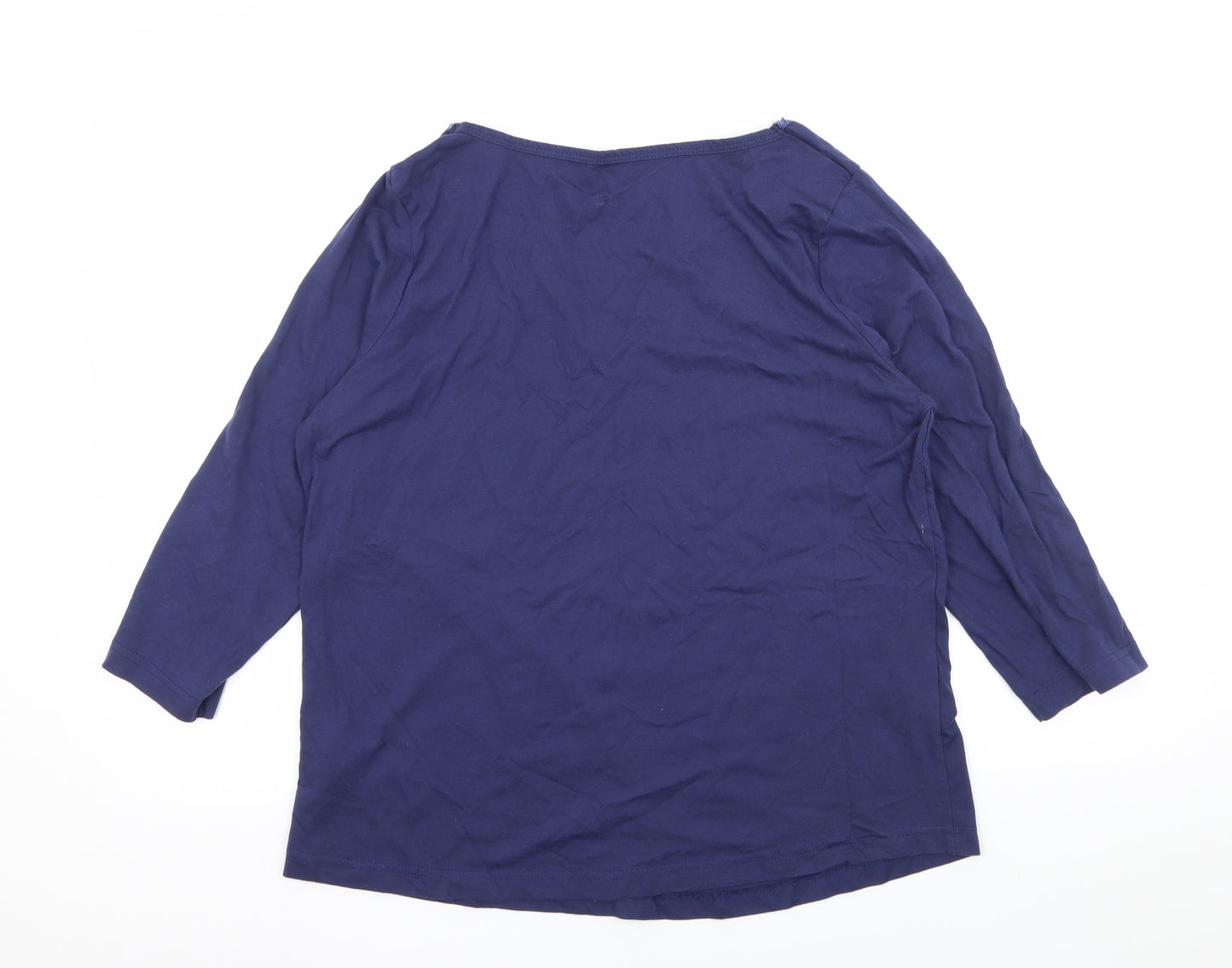 Pretty Secrets Womens Blue Solid Jersey Top Pyjama Top Size 12