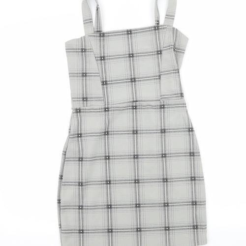 Lustre Womens Gold Plaid Jersey Bodycon  Size 8