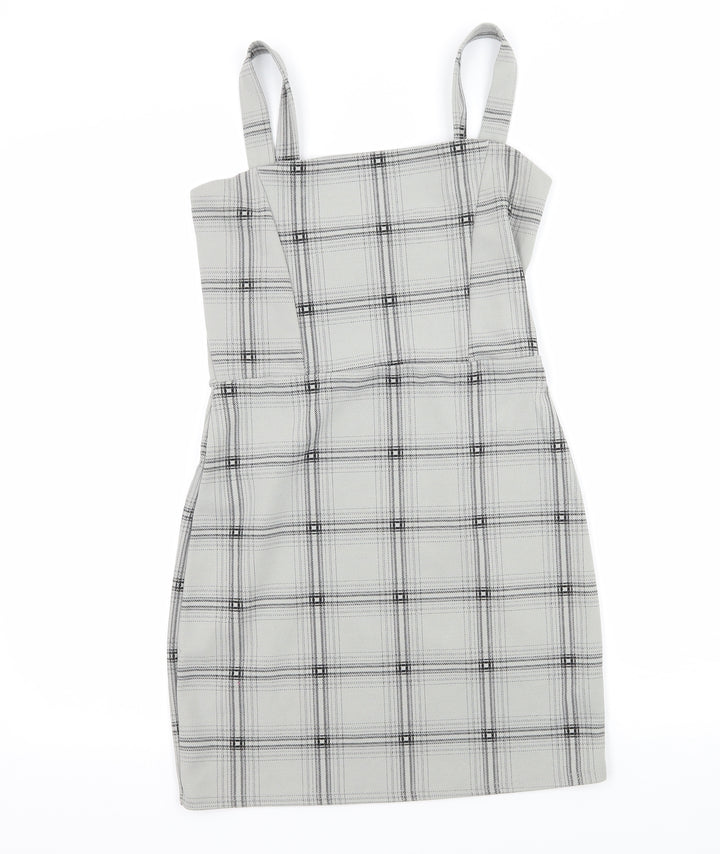 Lustre Womens Gold Plaid Jersey Bodycon  Size 8