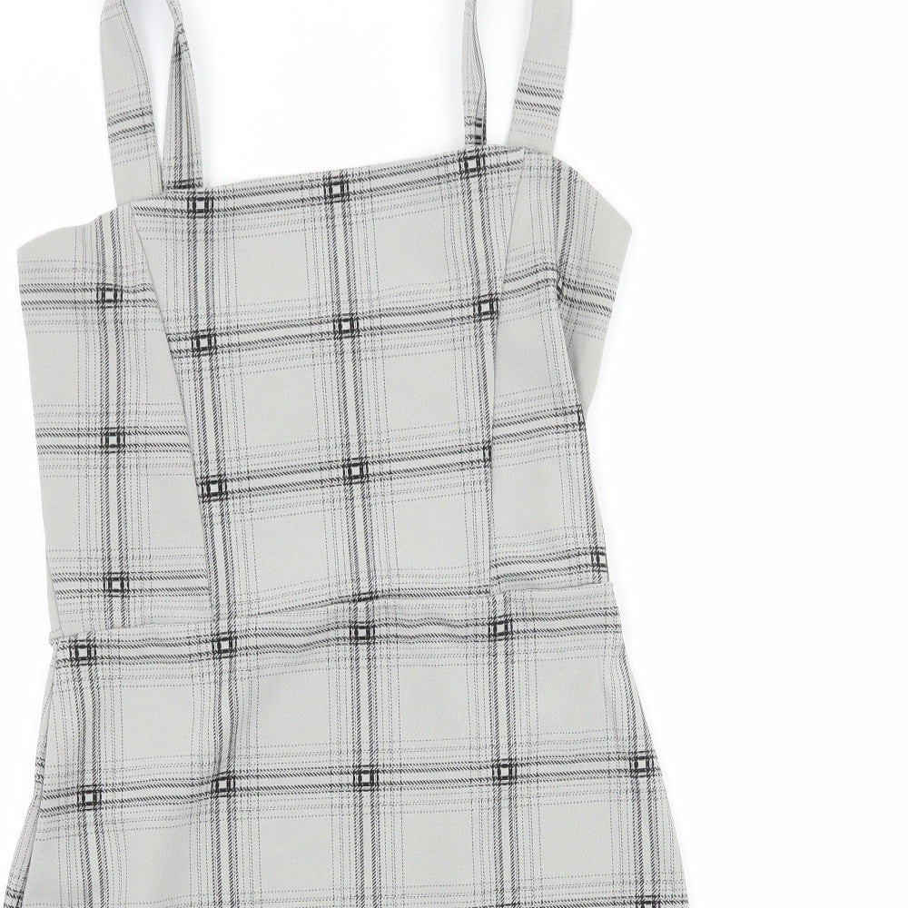 Lustre Womens Gold Plaid Jersey Bodycon  Size 8