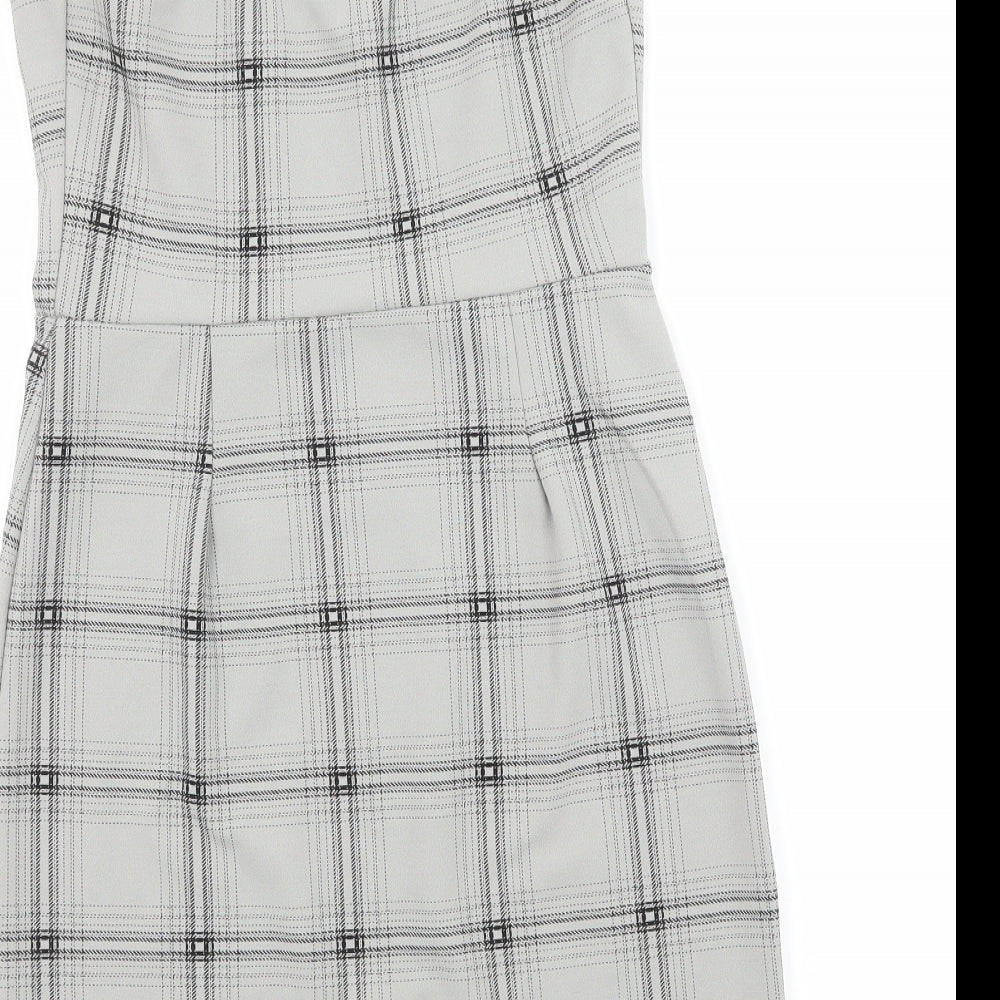 Lustre Womens Gold Plaid Jersey Bodycon  Size 8