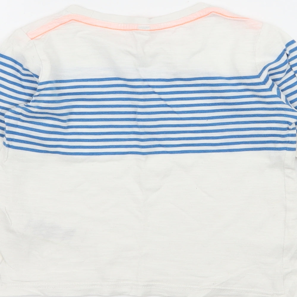 Marks and Spencer Boys White Striped Jersey Basic T-Shirt Size 2-3 Years