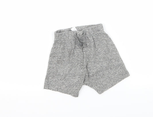 Front view of George Baby Grey Striped Jersey Capri Pyjama Pants, size 12-18, Months