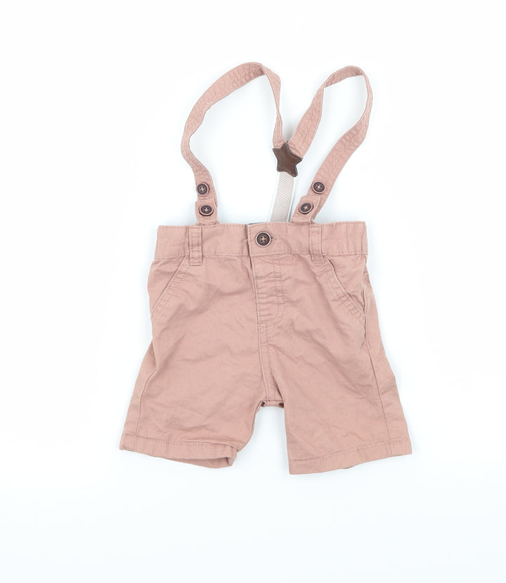 F&F Baby Pink Cropped Trousers Size 6-9 Months - Braces Included